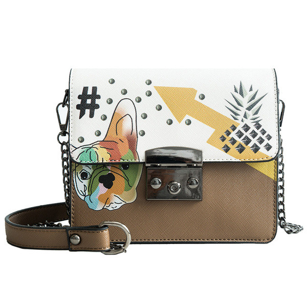 Geanta de dama moderna din piele ecologica cu maner lung in negru si maro