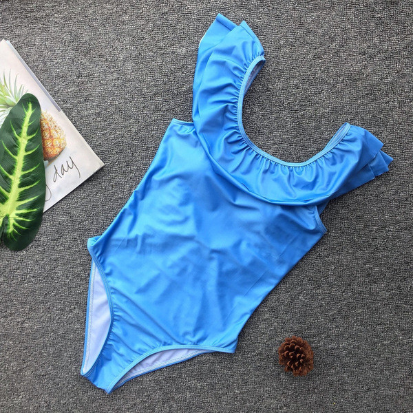 Costum de baie complet nou model cu spatele gol în albastru