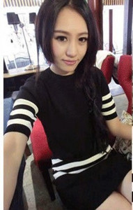 Modern női szett két részes fehér és fekete színben