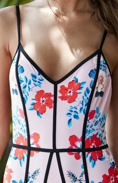 Costum de baie complet pentru femei, elegant, cu motive florale