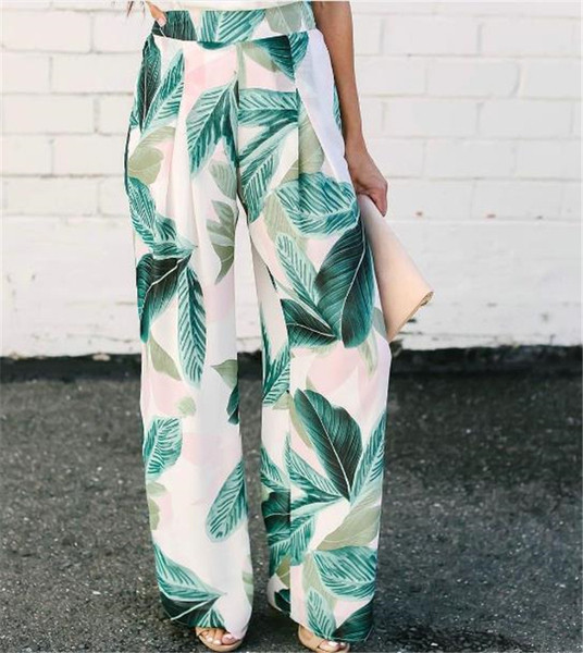 Pantaloni largi de dama eleganti cu talie inalta