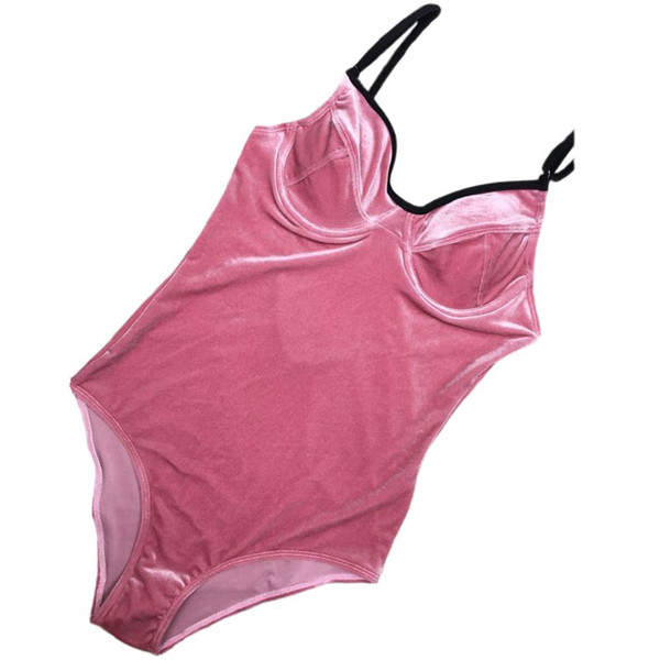 ÚJ Modern női teljes bársony fürdőruha három színben