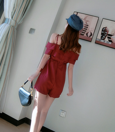 Két színben ejtett ujjú női overall