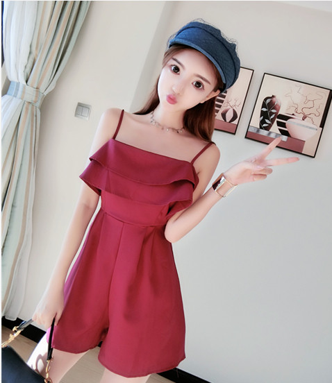 Két színben ejtett ujjú női overall