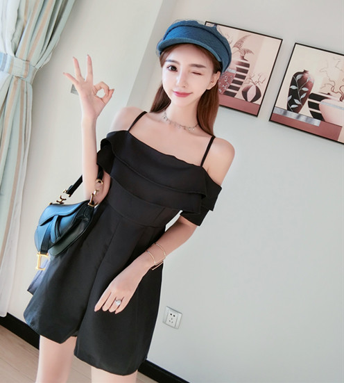 Két színben ejtett ujjú női overall