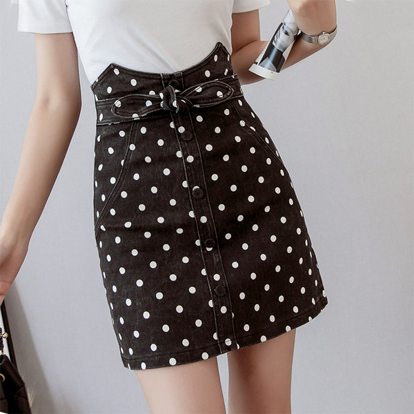 Fusta de dama moderna cu talie inalta si nasturi - trei culori