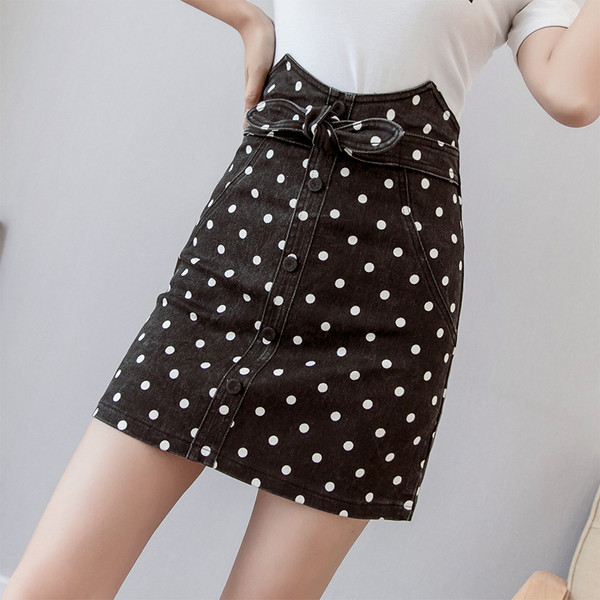 Fusta de dama moderna cu talie inalta si nasturi - trei culori