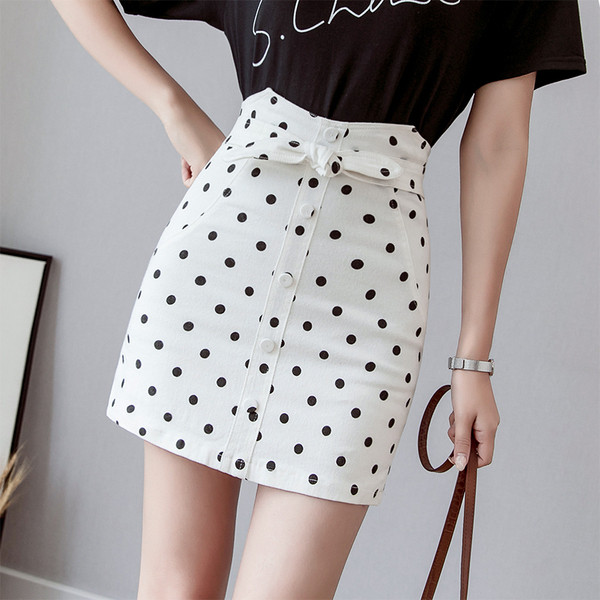 Fusta de dama moderna cu talie inalta si nasturi - trei culori