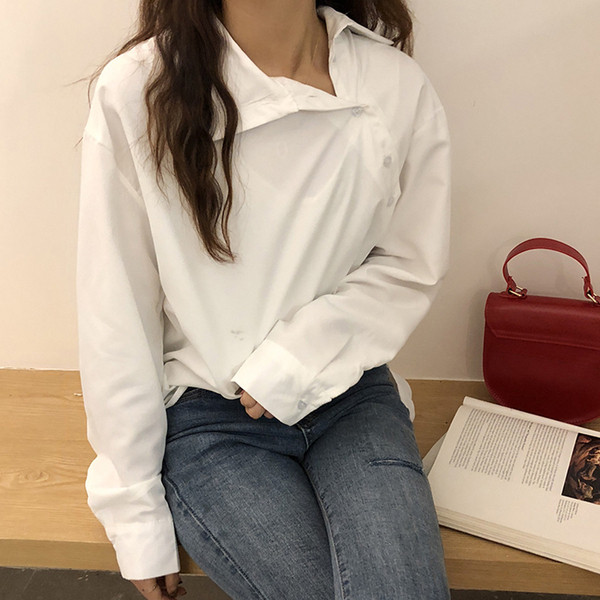 Cămașă elegantă de damă în alb și albastru