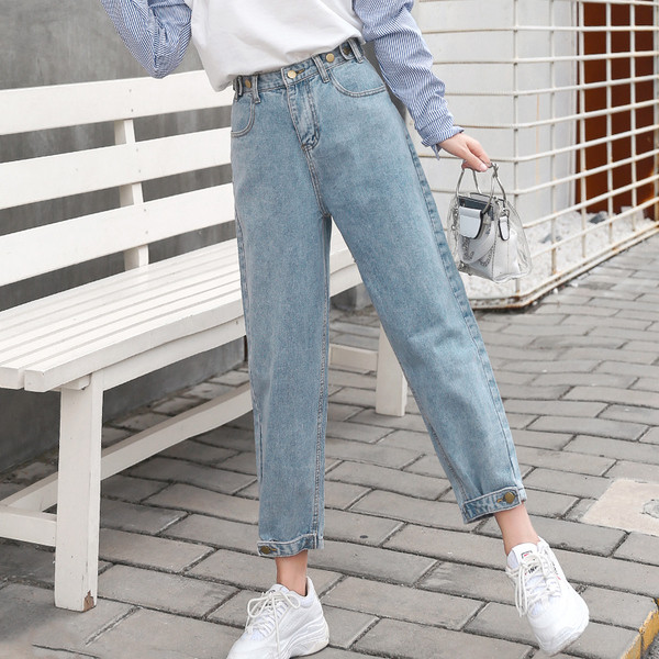 Blugi de dama eleganti in trei culori cu talie inalta