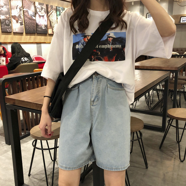 Női farmer rövidnadrág 3/4 hosszúságú világos színben