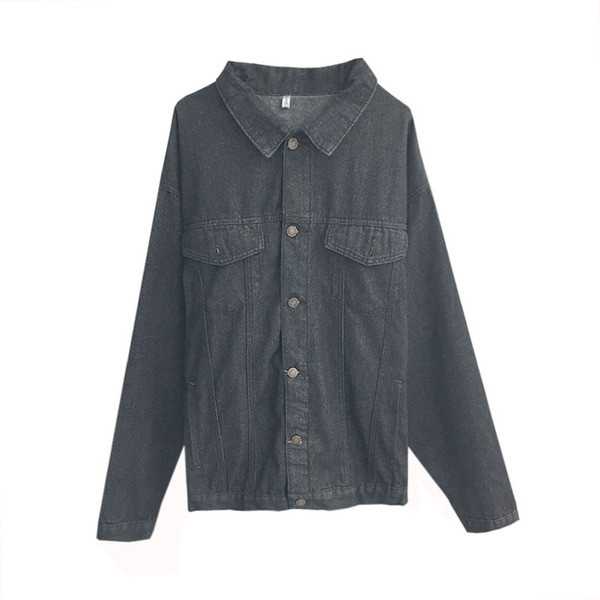 Γυναικείο  μοντέρνο μπουφάν τζιν - ευρύ μοτίβο σε δύο χρώματα