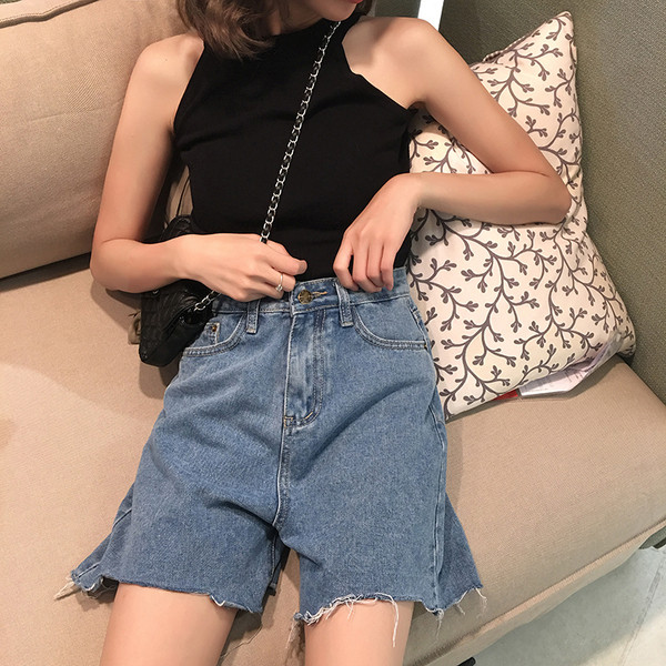 Női alkalmi rövid farmer rövidnadrág