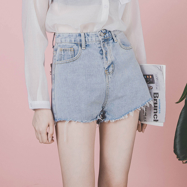 Pantaloni scurți din denim actuali de damă cu inscripții