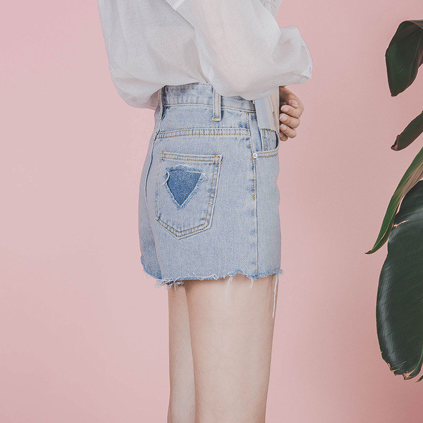 Pantaloni scurți din denim actuali de damă cu inscripții