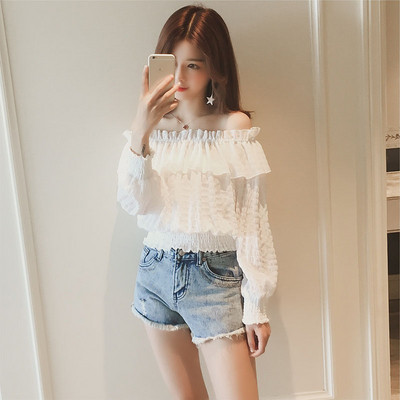 Bluză de damă de ultimă oră, în trei culori, cu mâneci căzute