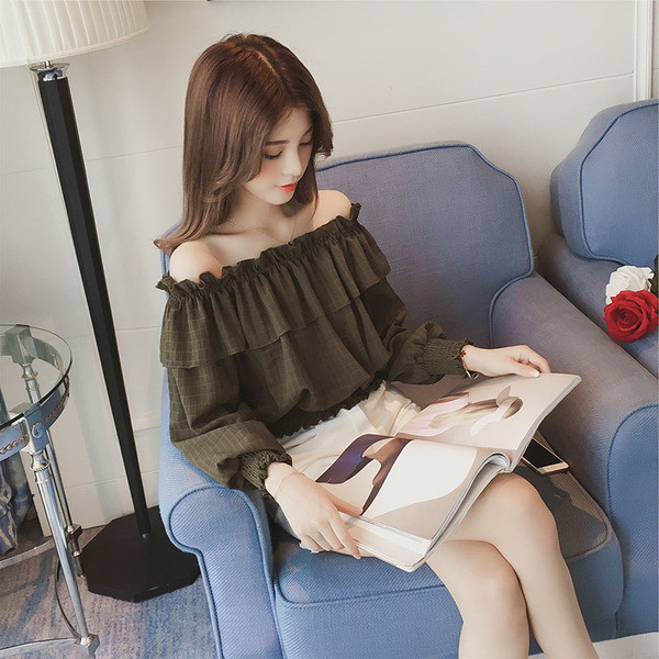 Bluză de damă de ultimă oră, în trei culori, cu mâneci căzute