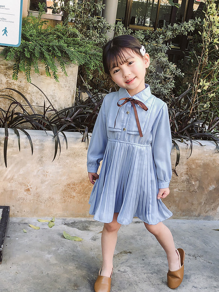 Rochie moderna pentru copii pentru fete in albastru