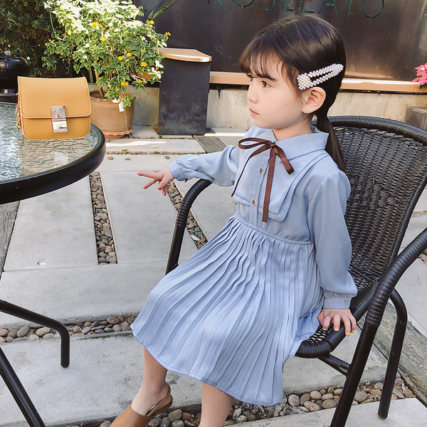 Rochie moderna pentru copii pentru fete in albastru