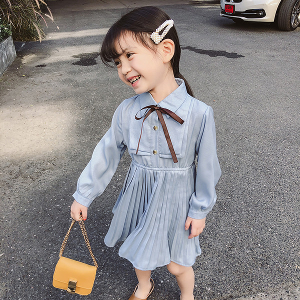 Rochie moderna pentru copii pentru fete in albastru