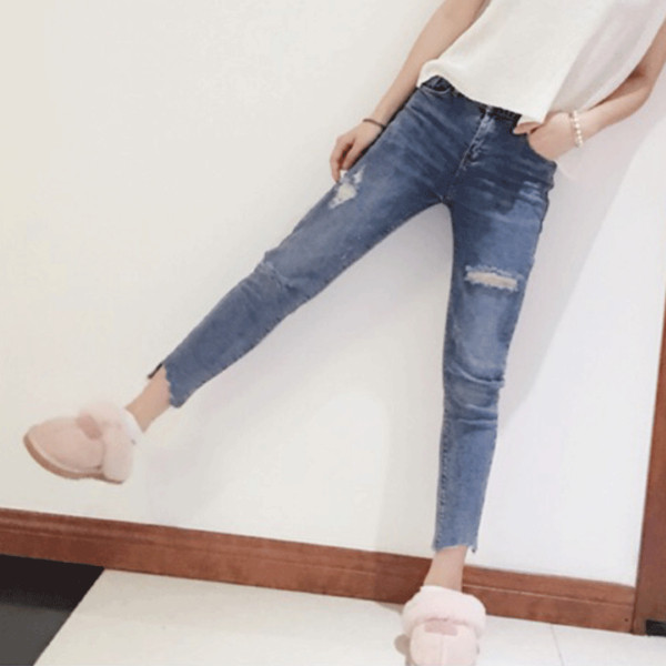 Női alkalmi farmer, sötétkék színben