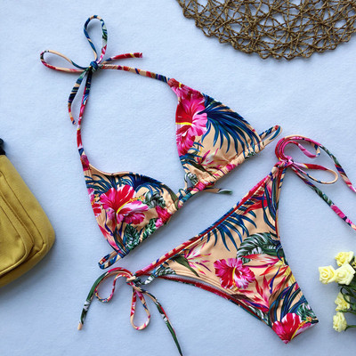 Дамски бански костюм от две части с флорални мотиви - два модела