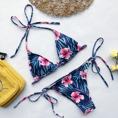 Дамски бански костюм от две части с флорални мотиви - два модела