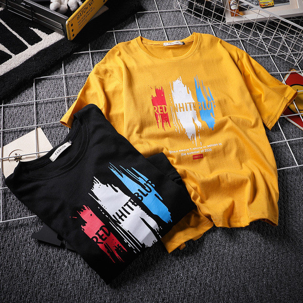 Мъжка модерна тениска с надписи-два цвята