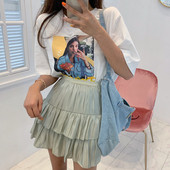 Модерна дамска пола в два цвята с висока талия