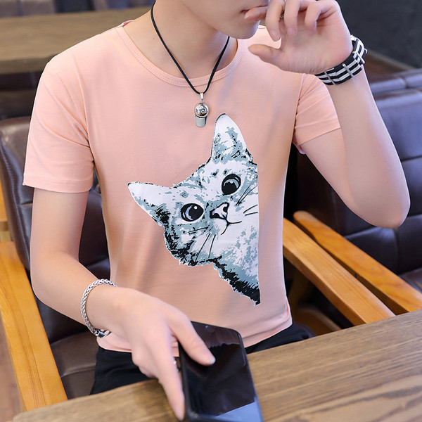 Мъжка модерна тениска в три цвята с къс ръкав и апликация