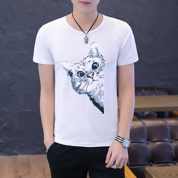 Мъжка модерна тениска в три цвята с къс ръкав и апликация