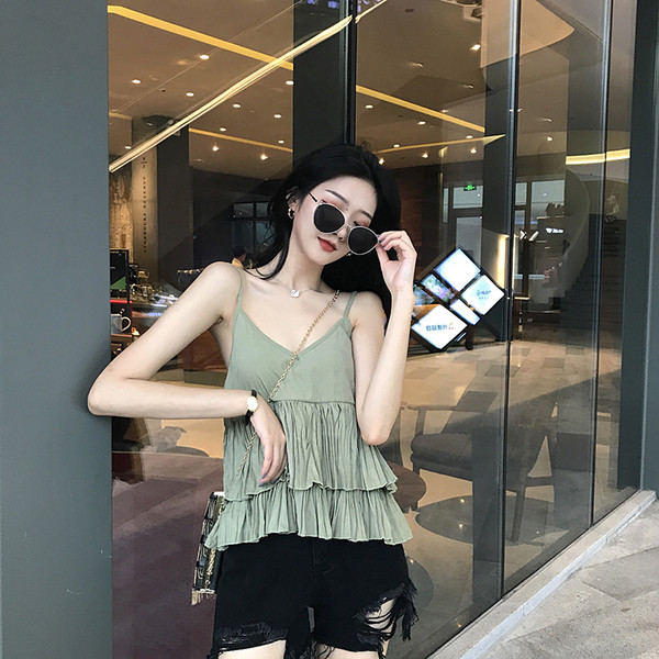 Ежедневен дамски потник в три цвята с тънки презрамки