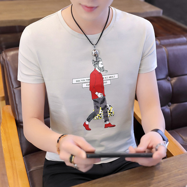 Мъжка тениска с апликация и къс ръкав-три цвята