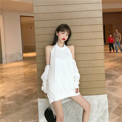 Небрежна дамска дълга блуза в два цвята с ципове 