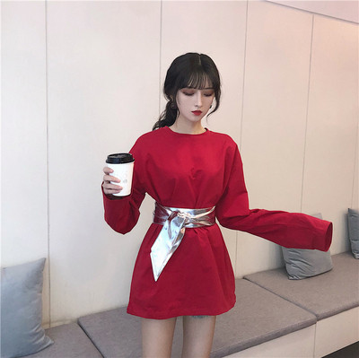 Rochie moderna de dama cu maneci lungi in patru culori