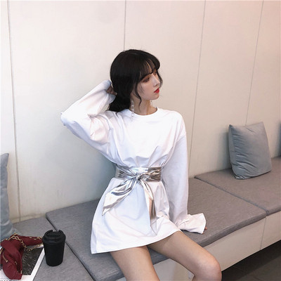 Rochie moderna de dama cu maneci lungi in patru culori