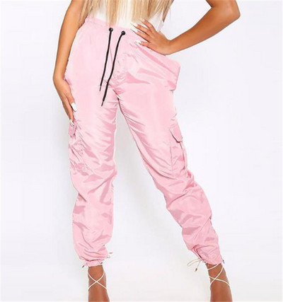 Pantaloni moderni de dama cu talie inalta si cravate in mai multe culori