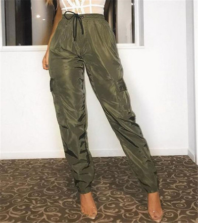 Модерен дамски панталон с висока талия и връзки в няколко цвята