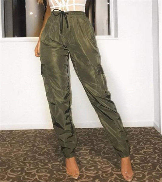 Модерен дамски панталон с висока талия и връзки в няколко цвята