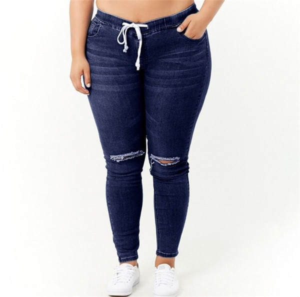 Спортно-елегантни дамски дънки с връзки