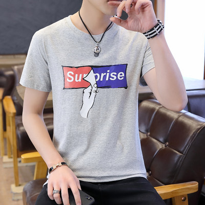 Ежедневна мъжка тениска в три цвята с апликация 