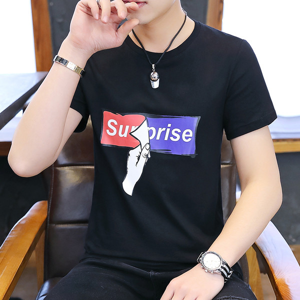 Ежедневна мъжка тениска в три цвята с апликация 