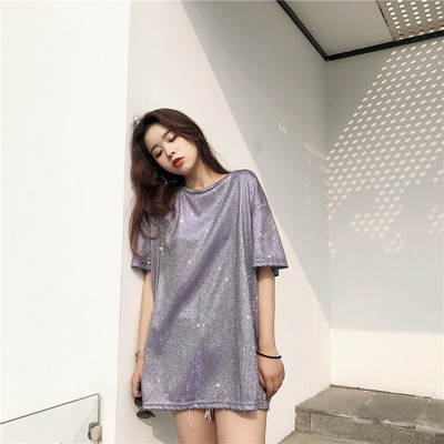 Модерна дамска широка тениска в няколко цвята