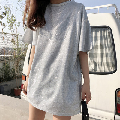 Модерна дамска широка тениска в няколко цвята