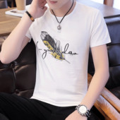 Мъжка тениска в три цвята с къс ръкав и апликация