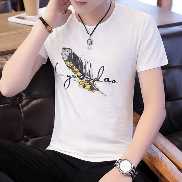 Мъжка тениска в три цвята с къс ръкав и апликация 