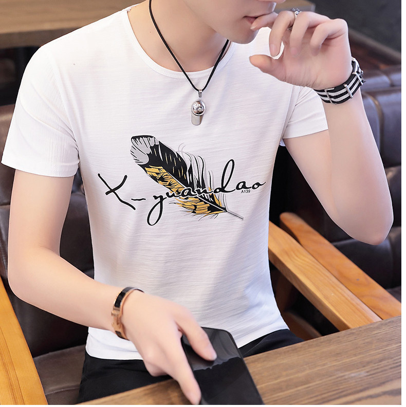 Мъжка тениска в три цвята с къс ръкав и апликация 