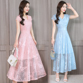 Rochie eleganta de dama cu dantela in mai multe culori