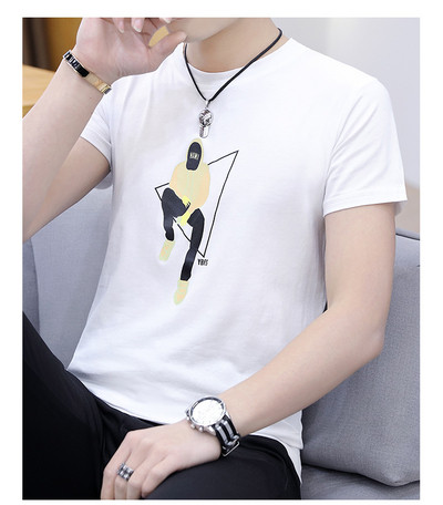 Ежедневна мъжка тениска с апликация в четири цвята