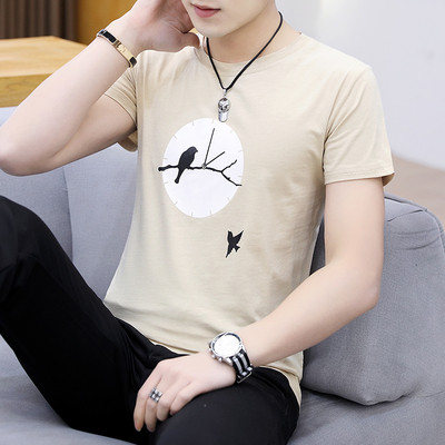 Модерна мъжка тениска с апликация в четири цвята